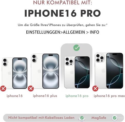 LAMEEKU for iPhone 16 Pro Max Case Wallet for Magsafe, Magnetic Card Holder Leather Crossbody Case with Phone Grip Stand for Women for iPhone 16 Pro Max 6.9'' White in Saudi Arabia