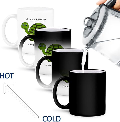 3dRose Slow and steady wins the race Green Turtle Two Tone Black Mug, 11 oz, Multicolor in Saudi Arabia
