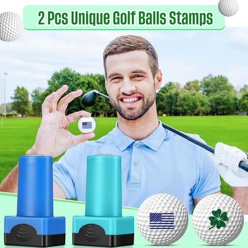Gersoniel 2 Pack Golf Ball Stamp Self-Inking Golf Ball Stamp Markers Reusable Golf Ball Marking Tool to Identify Golf Balls for Golfer Gift Golfing Accessories(Cute) in Saudi Arabia