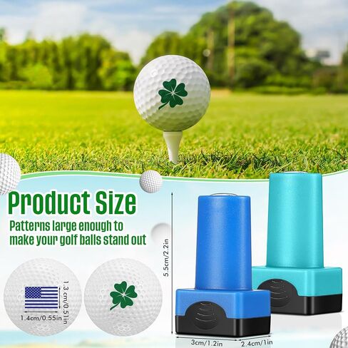 Gersoniel 2 Pack Golf Ball Stamp Self-Inking Golf Ball Stamp Markers Reusable Golf Ball Marking Tool to Identify Golf Balls for Golfer Gift Golfing Accessories(Cute) in Saudi Arabia