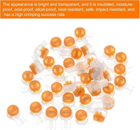 uxcell Wire Connectors Assortment Kit, K2/UY2 Crimp Terminal Connectors Assortment Kit, Butt Connectors, for Waterproof Telephone Line Data Phone Wire Connector, Orange, 20pcs in Saudi Arabia