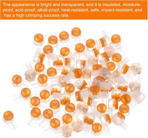 uxcell Wire Connectors Assortment Kit, K2/UY2 Crimp Terminal Connectors Assortment Kit, Butt Connectors, for Waterproof Telephone Line Data Phone Wire Connector, Orange, 20pcs in Saudi Arabia