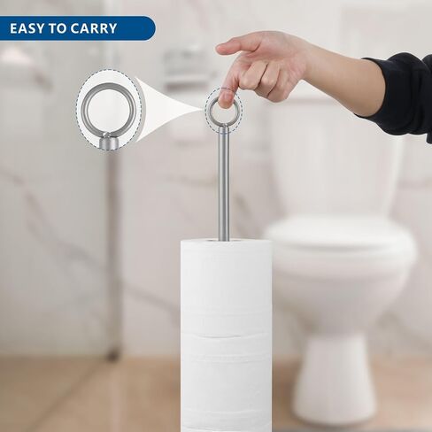 Toilet Paper Holder Stand, Free Standing Bathroom Tissue Paper Storage and Dispenser for 4 Spare Rolls, All Metal Sturdy Roll Storage Shelf, Gold in Saudi Arabia