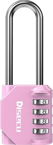 2 Pack disecu 2.6 Inch Long Shackle Combination Lock, 4 Digit Outdoor Waterproof Padlock for School Locker, Gym Locker, Storage Unit, Gate, Fence, Toolbox (Pink) in Saudi Arabia