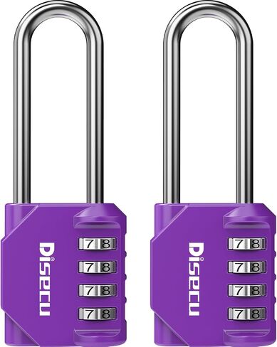 2 Pack disecu 2.6 Inch Long Shackle Combination Lock, 4 Digit Outdoor Waterproof Padlock for School Locker, Gym Locker, Storage Unit, Gate, Fence, Toolbox (Pink) in Saudi Arabia