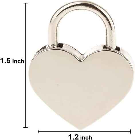 Wendin 1 Pieces Metal Heart Shaped Polished Padlock Wedding Bow Lock Jewelry Box Storage Box Lock Diary Book Skeleton Key Replacement Handbag Bag (Black, 1 Piece) in Saudi Arabia