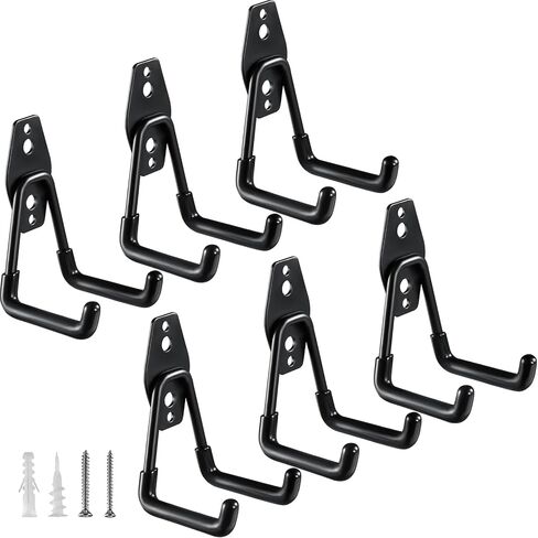 Heavy Duty Garage Hooks 6 Pack, 2.8 inch Small U Shaped Hanger, Wall Mounted Storage System, Power and Garden Tool Organizer, for Hanging Ladders, Hose, Bulk Items and More in Saudi Arabia