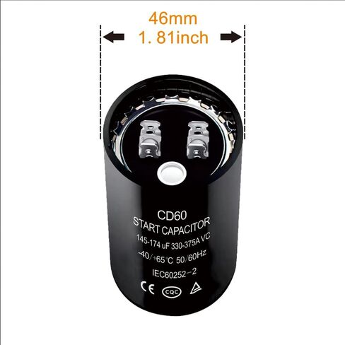 216-260 uf/MFD CD60 Round Start Capacitor ±20% 50/60 Hz 330-375 VAC Round Motor Well Pump Start Capacitor (216-260 uf/MFD, 1) in Saudi Arabia
