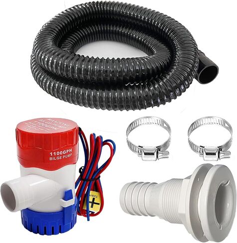 1-1/8 Inch Dia Outlet Bilge Pump, Automatic Submersible Bilge Water Pump for Boats, 12v 1100GPH Built-in Auto Float Switch in Saudi Arabia