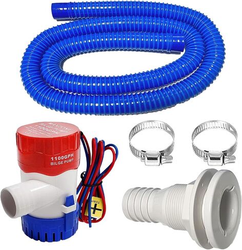1-1/8 Inch Dia Outlet Bilge Pump, Automatic Submersible Bilge Water Pump for Boats, 12v 1100GPH Built-in Auto Float Switch in Saudi Arabia