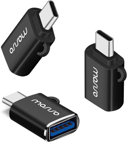 MOSISO USB C to USB Adapter 3 Pack, USB Type-C to USB Connector, Thunderbolt 3 to USB 3.0 Converter OTG Compatible with MacBook Pro 2024-2016/Air 2024-2018/Laptop/Tablet/Type-C Devices, Silver in Saudi Arabia