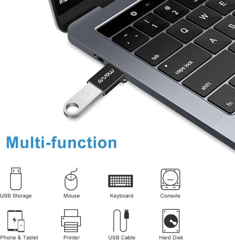 MOSISO USB C to USB Adapter 3 Pack, USB Type-C to USB Connector, Thunderbolt 3 to USB 3.0 Converter OTG Compatible with MacBook Pro 2024-2016/Air 2024-2018/Laptop/Tablet/Type-C Devices, Silver in Saudi Arabia