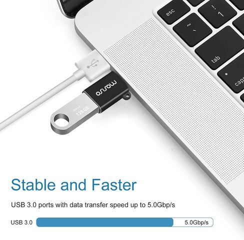 MOSISO USB C to USB Adapter 3 Pack, USB Type-C to USB Connector, Thunderbolt 3 to USB 3.0 Converter OTG Compatible with MacBook Pro 2024-2016/Air 2024-2018/Laptop/Tablet/Type-C Devices, Silver in Saudi Arabia
