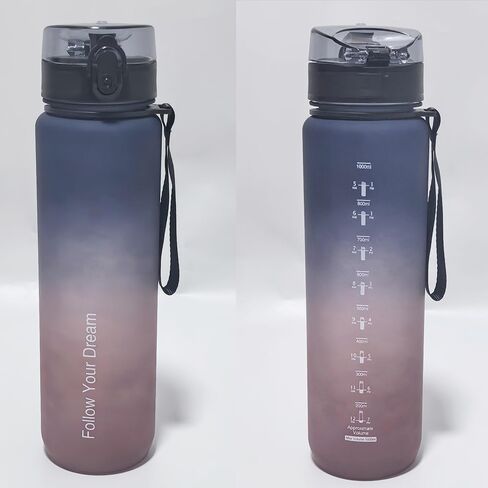 32oz Motivational Water Bottle, 'Follow Your Dream' Plastic Water Bottles Large Big Drinking Bottle Leakproof 1L/1000ml Water Jugs for Sports Gym Travel(Pink) in Saudi Arabia