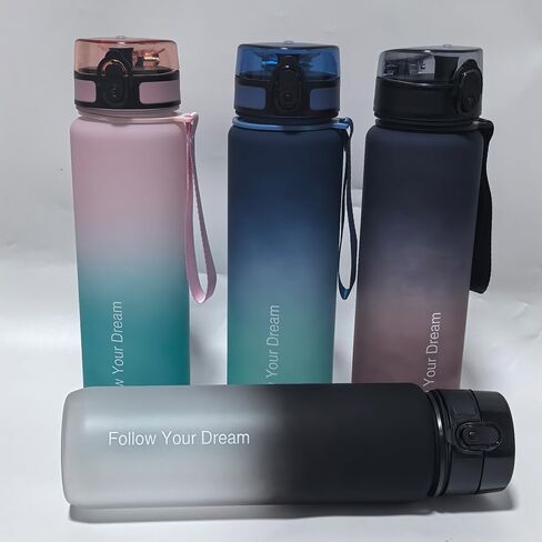 32oz Motivational Water Bottle, 'Follow Your Dream' Plastic Water Bottles Large Big Drinking Bottle Leakproof 1L/1000ml Water Jugs for Sports Gym Travel(Pink) in Saudi Arabia