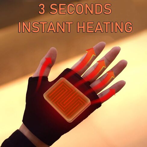 Heated Gloves, Upgraded Smart Thermostatic Electric Heated Fingerless Gloves Rechargeable, Winter Hand Warmer for Work Cycling Skiing Outdoor Snow for Women in Saudi Arabia