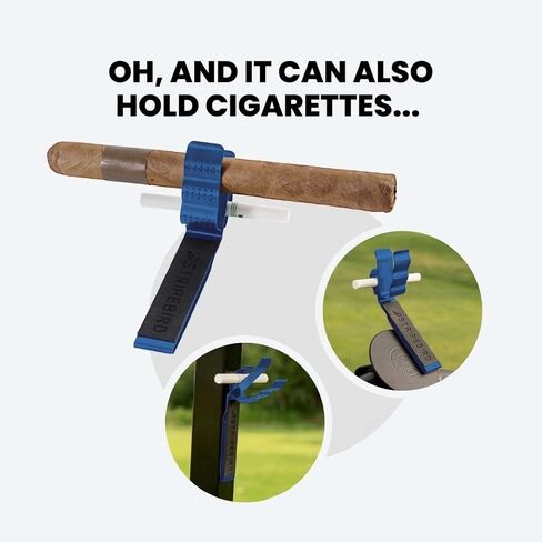 Stripebird Magnetic Golf Cigar Holder - Durable Aluminum Alloy with Neodymium Magnets - Magnetically Attached to Golf Cart, Irons, Push Cart & Hub Mount - Easy Clamp Design & Cigar Clip in Saudi Arabia