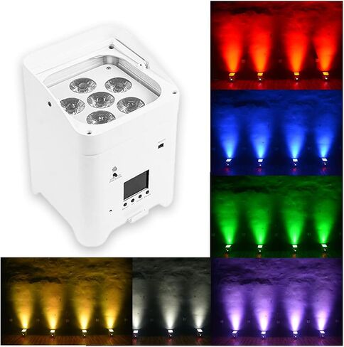 Par Light 6x18W RGBWA+UV Stage Light with WiFi Mobile Phone APP Control for Wedding Stage Party DJ Stage Lights (Black) in Saudi Arabia