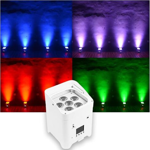 Par Light 6x18W RGBWA+UV Stage Light with WiFi Mobile Phone APP Control for Wedding Stage Party DJ Stage Lights (Black) in Saudi Arabia