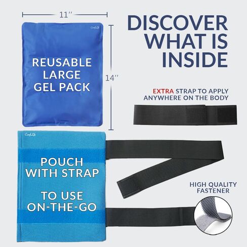 حزمة ثلج ComfiLife Knee مع الالتفاف - دعامة الركبة - حزمة هلام العلاج الساخنة والباردة القابلة لإعادة الاستخدام - دعم ضغط قابل للتعديل للإصابات ، وآلام الركبة ، وجراحة الركبة ، والتهاب المفاصل ، والمزيد. in Kuwait