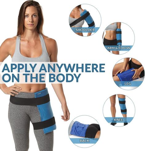 حزمة ثلج ComfiLife Knee مع الالتفاف - دعامة الركبة - حزمة هلام العلاج الساخنة والباردة القابلة لإعادة الاستخدام - دعم ضغط قابل للتعديل للإصابات ، وآلام الركبة ، وجراحة الركبة ، والتهاب المفاصل ، والمزيد. in Kuwait