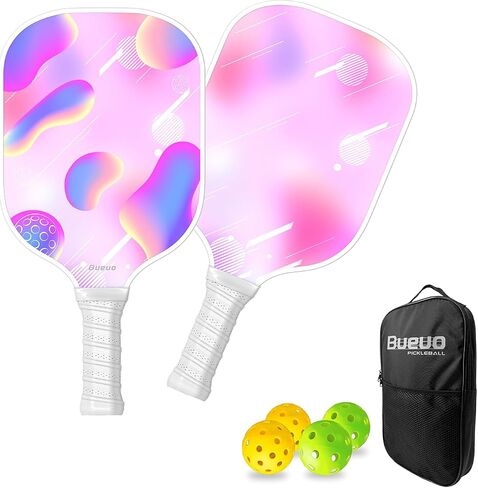 مجموعة Pickleball Paddles من 2 ، مجداف المخلل المصنوع من الألياف الزجاجية و polypropylene العسل - تشمل مجاذيف ، 4 كرات ، وحقيبة المخلل in Saudi Arabia