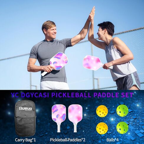 مجموعة Pickleball Paddles من 2 ، مجداف المخلل المصنوع من الألياف الزجاجية و polypropylene العسل - تشمل مجاذيف ، 4 كرات ، وحقيبة المخلل in Saudi Arabia