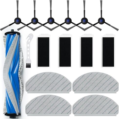 21 حزمة T30S Presace Parts فقط لـ ECOVACS DEEBOT T30S ، T30S AI ، T30S PRO ، T30S CARE ROBOT Accessories Kit ، فرشاة واحدة على شكل حرف V ، 4 مرشحات HEPA ، 4 منصات MOP ، 6 فرشاة جانبية ، 6 أكياس غبار in Kuwait