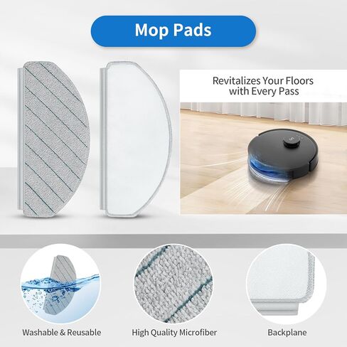 21 حزمة T30S Presace Parts فقط لـ ECOVACS DEEBOT T30S ، T30S AI ، T30S PRO ، T30S CARE ROBOT Accessories Kit ، فرشاة واحدة على شكل حرف V ، 4 مرشحات HEPA ، 4 منصات MOP ، 6 فرشاة جانبية ، 6 أكياس غبار in Kuwait
