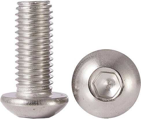 M8 x 45mm, M8 Button Head Socket Cap Bolts Screws,304 Stainless Steel(A2-70), Allen Hex Drive, Bright Finish, M8x1.25, Fully Threaded, Quantity 10 in Saudi Arabia