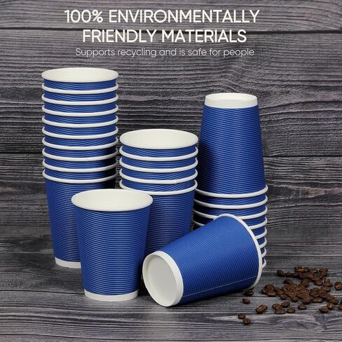 DAILYLIFE 16oz Insulated Black Disposable Coffee Paper Cups with Lids- 100 Pack, Takeaway for All Hot Drinks, Leak Proof Design, Ideal for Chocolate, Lemonade, Tea, Milk in Saudi Arabia