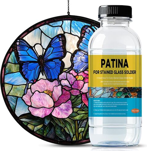 Liquid Zinc Flux for Stained Glass - 4oz - Stained Glass Flux for Soldering Work, Glass Repair and More - Liquid Flux for Stained Glass Solder - Stain Glass Tools and Supplies - Stained Glass Kit in Saudi Arabia