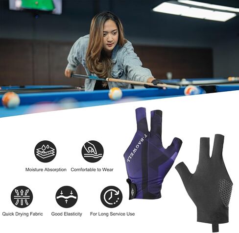 PATIKIL Pool Glove Left Hand, Billiard Gloves Pool Cue Accessories for Shooter Carom Pool Snooker Cue Sport in Saudi Arabia