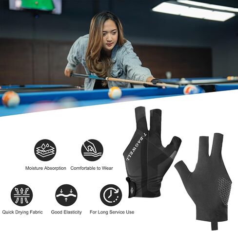 PATIKIL Pool Glove Left Hand, Billiard Gloves Pool Cue Accessories for Shooter Carom Pool Snooker Cue Sport in Saudi Arabia