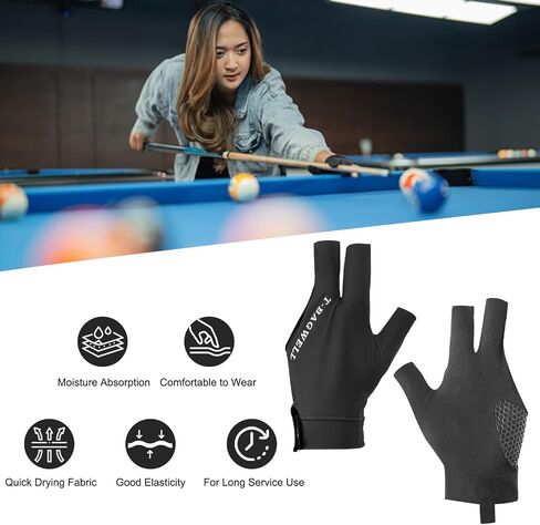 PATIKIL Pool Glove Left Hand, Billiard Gloves Pool Cue Accessories for Shooter Carom Pool Snooker Cue Sport in Saudi Arabia