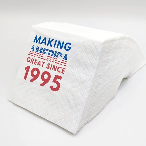 SharkBliss Funny 80th Birthday Cocktail Napkins, 100 Pack Making Great Since 1945 Disposable Beverage Paper Cocktail Napkins for His Her Eighty 80th Birthday Party 2-Ply, 5x5" (1945) in Saudi Arabia