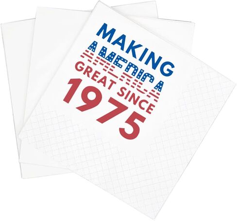 SharkBliss Funny 80th Birthday Cocktail Napkins, 100 Pack Making Great Since 1945 Disposable Beverage Paper Cocktail Napkins for His Her Eighty 80th Birthday Party 2-Ply, 5x5" (1945) in Saudi Arabia