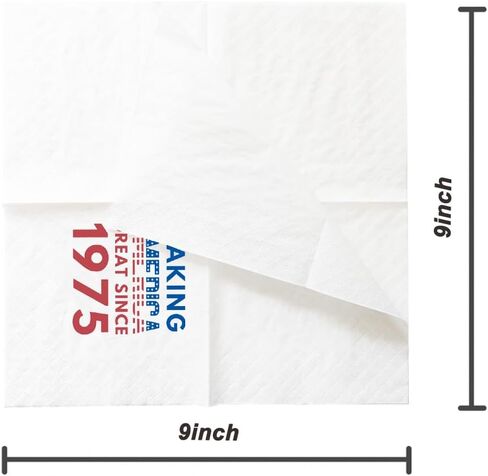 SharkBliss Funny 80th Birthday Cocktail Napkins, 100 Pack Making Great Since 1945 Disposable Beverage Paper Cocktail Napkins for His Her Eighty 80th Birthday Party 2-Ply, 5x5" (1945) in Saudi Arabia
