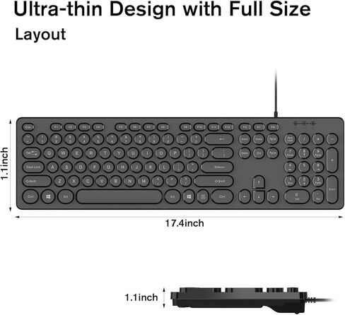 cimetech 2.4GHz Wireless Keyboard with Number Pad Full Size Design for Laptop Desktop PC Tablet, Windows iOS Android - Grey in Saudi Arabia