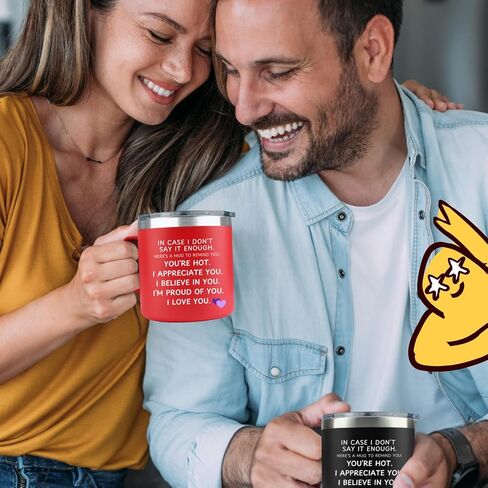 هدايا يوم كلوبي عيد الحب للزوج أو الزوجة - في حال لم أقل ذلك كأسًا كافيًا 14 أوقية أويو أزيز هدية رومانسية له كوب القهوة لصديقها للموية للرجال هدية عيد ميلاد للرجال زوجها in Kuwait