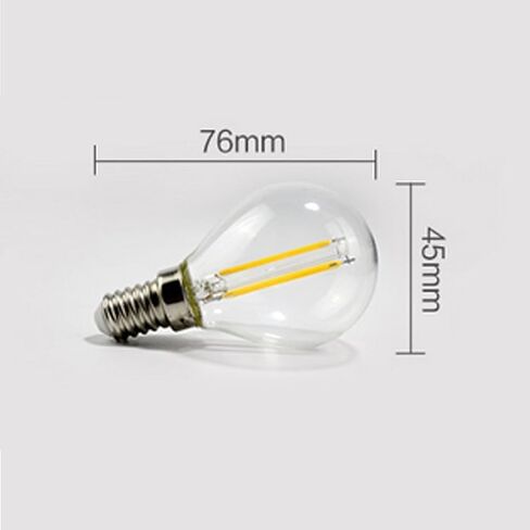 CTKcom 2W G45/G14 Candelabra LED Bulbs Dimmable(4 Pack)- E14 Base Vintage Edison LED Bulb 20W Equivalent 2700K Warm White Lamp for Home,Pendant Lights,Sconces,Antique Light Fixtures 110V~130V AC in Saudi Arabia