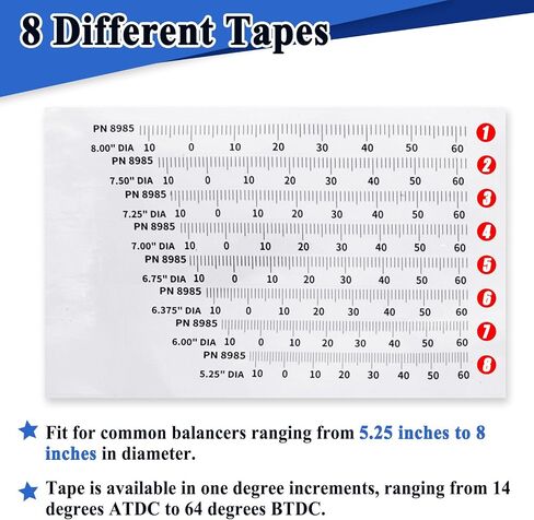 4Pcs 8985 Harmonic Balancer Timing Tape for Engines, 5.25" to 8.00", Stickers for Ensuring Ignition Timing in Kuwait