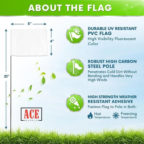 Yellow Marking Flags 1000 Pack - 4x5-Inch Marker Flags - 21-Inch Wire - Small Yard Flags Marking Flags for Lawn, Irrigation Flags, Lawn Flags Markers, Landscape Flags, Survey Flags, Sprinkler Flags in Saudi Arabia