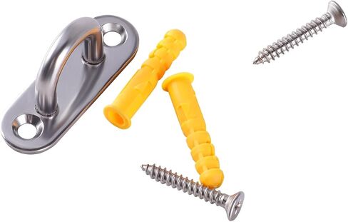 Pad Eye Plate U Hooks 4 Pcs 3.15 inch/M8 Stainless Steel Ceiling Hook Ring Hooks Heavy Duty Wall Mount Hanging Hardware Fitting with Screws for Yoga Hammock Swing Boat in Saudi Arabia