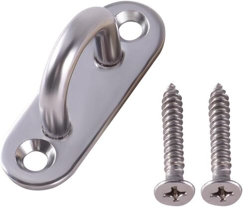Pad Eye Plate U Hooks 4 Pcs 3.15 inch/M8 Stainless Steel Ceiling Hook Ring Hooks Heavy Duty Wall Mount Hanging Hardware Fitting with Screws for Yoga Hammock Swing Boat in Saudi Arabia