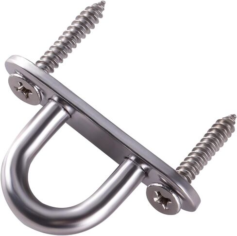Pad Eye Plate U Hooks 4 Pcs 3.15 inch/M8 Stainless Steel Ceiling Hook Ring Hooks Heavy Duty Wall Mount Hanging Hardware Fitting with Screws for Yoga Hammock Swing Boat in Saudi Arabia