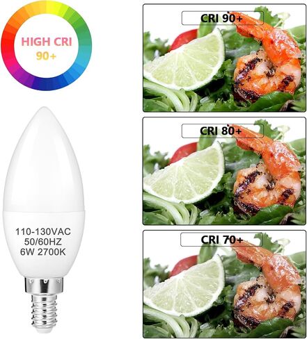 DIAMIAQ B11 LED Light Bulb E12 Candelabra Light Bulbs 5000K Daylight White Ceiling Fan Bulb Chandelier Bulbs Candle Bulbs for Ceiling Fan (6 Pack, Daylight White) in Kuwait