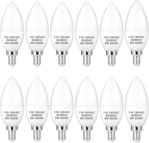 DIAMIAQ B11 LED Light Bulb E12 Candelabra Light Bulbs 5000K Daylight White Ceiling Fan Bulb Chandelier Bulbs Candle Bulbs for Ceiling Fan (6 Pack, Daylight White) in Kuwait