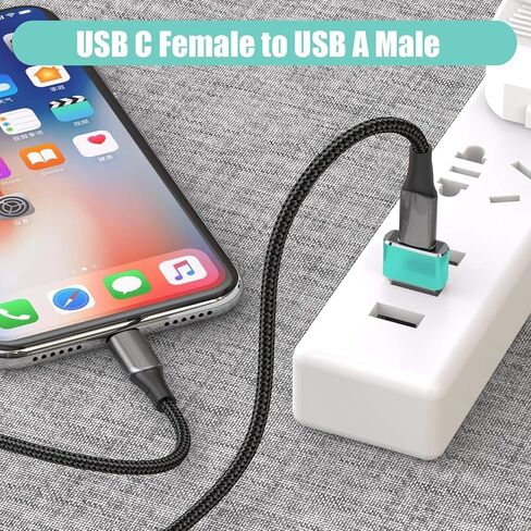 Basesailor USB to USB C Adapter 3 Pack,Type C Female to USB A Male Charger Cable Converter for Apple Watch Ultra iWatch Series 9 7 SE,AirPods Pro 2,iPhone 15 14 13 12 Plus Max,iPad 9 10 Air 4 5 Mini 6 in Saudi Arabia