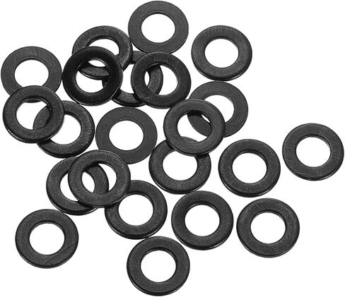uxcell M5 x 10mm x 1mm Black Zinc Plated Flat Washers Spacers Fastener 200PCS in Saudi Arabia